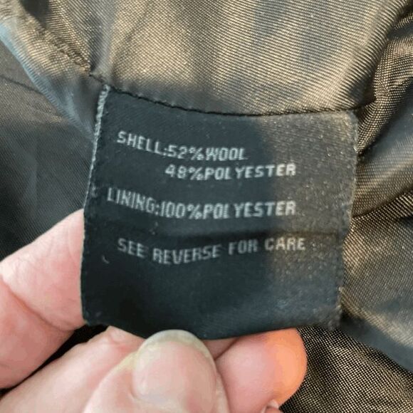 Steve Madden Classic Double Breasted Pea Coat Black Wool Lined Fitted S - Picture 5 of 6